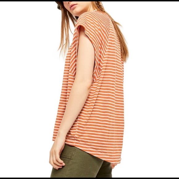 Free People Halo Stripe Knit Tee Copper Size Small - Picture 4 of 15